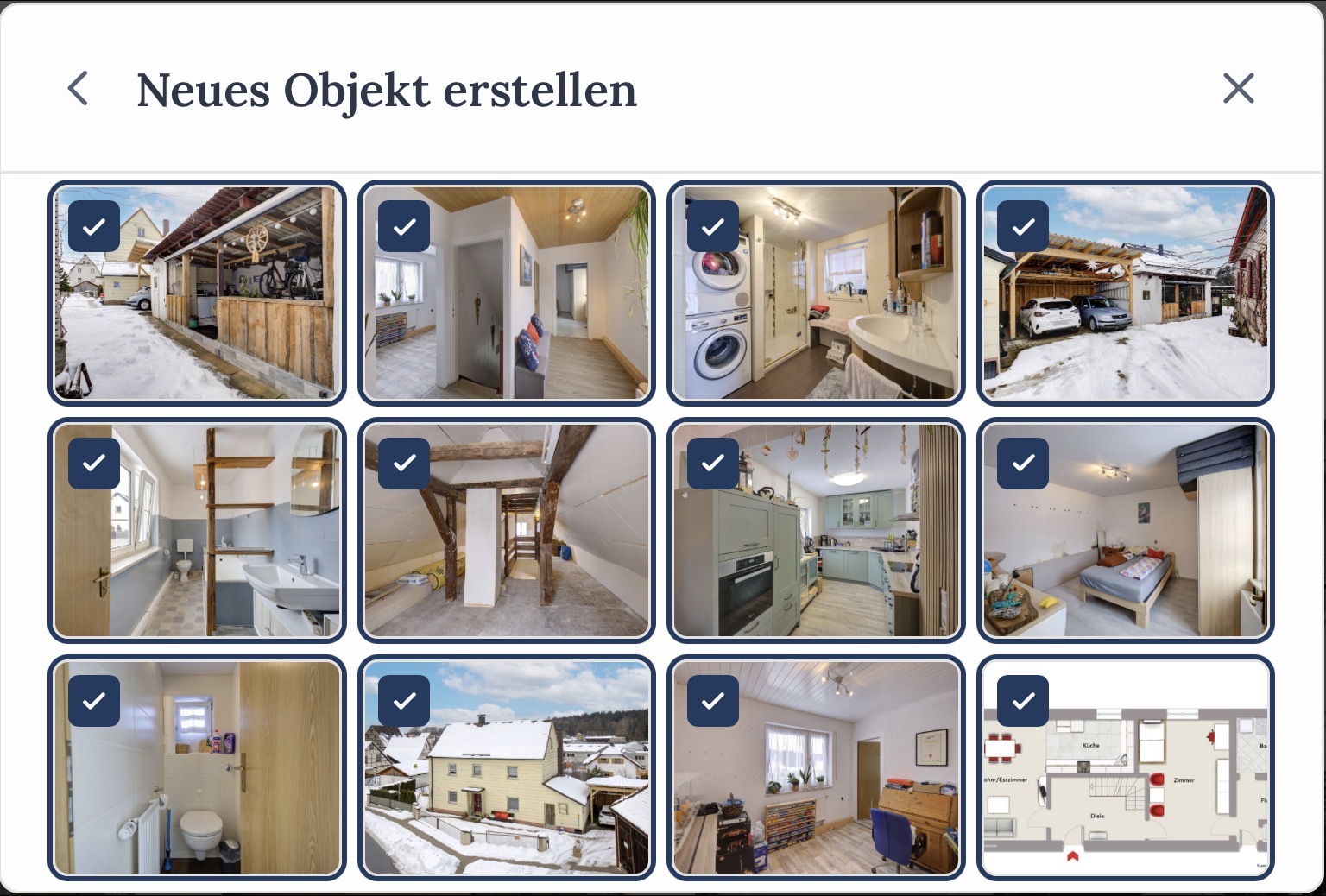 Foto-Import: Fotos von einem Inserat auswählen