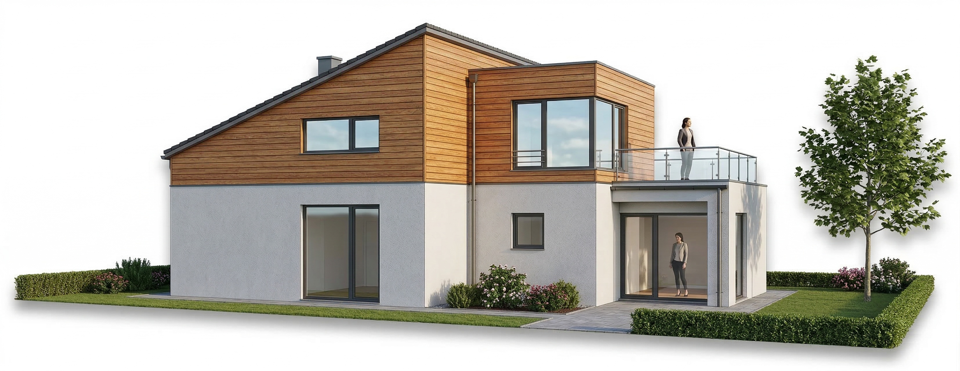 Nachher - 3D-Visualisierung desselben Gebäudes