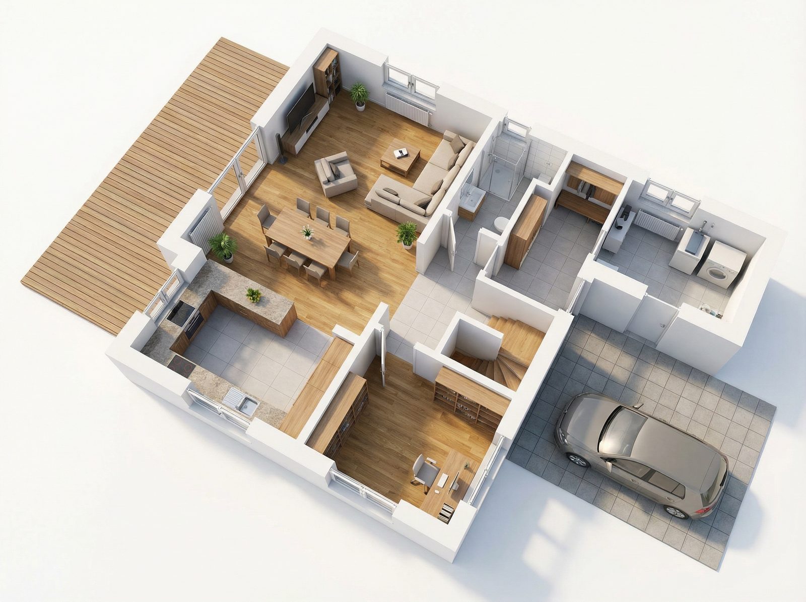 Nachher - 3D-Visualisierung desselben Grundrisses