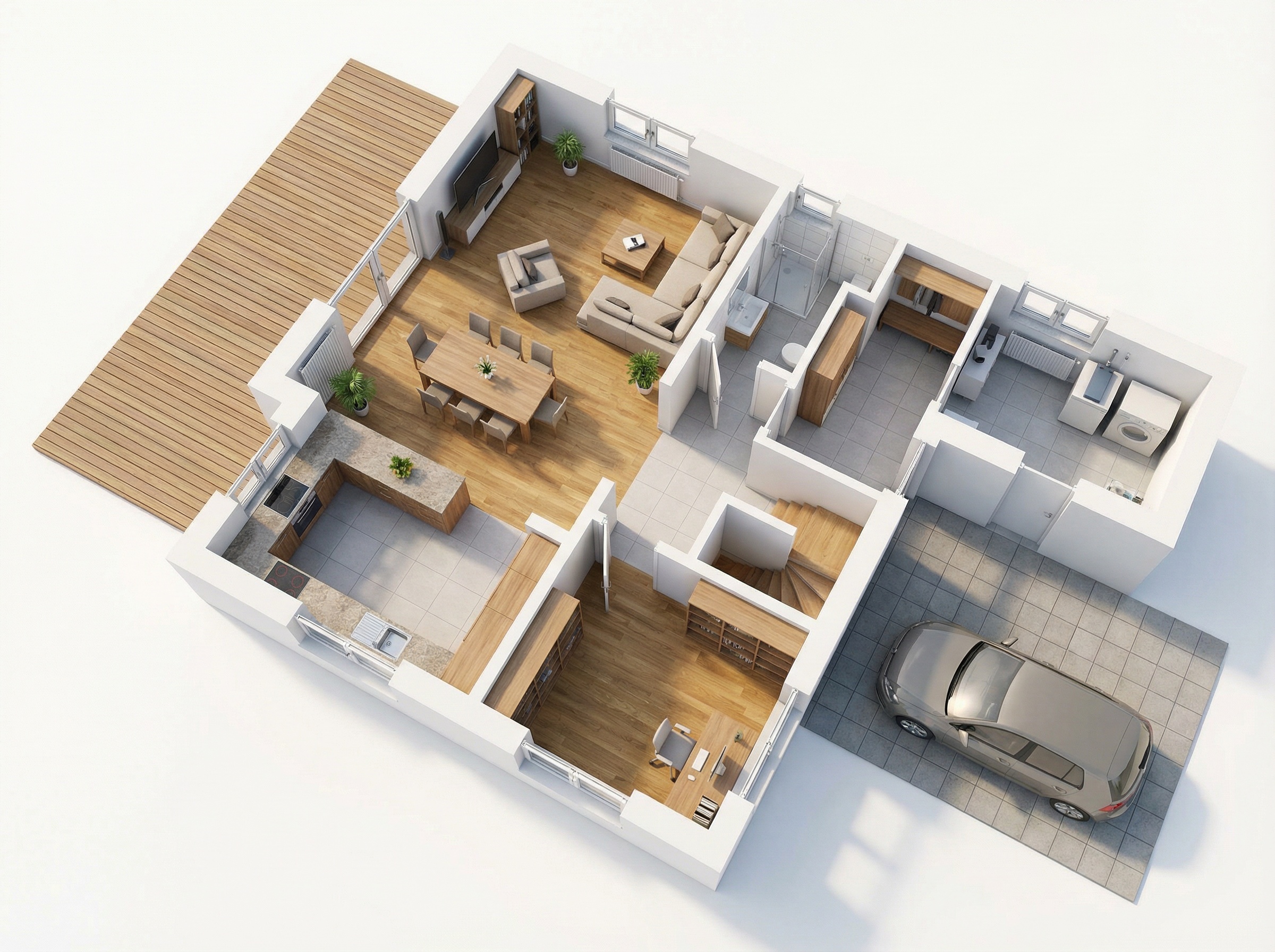 Nachher - 3D-Visualisierung desselben Grundrisses