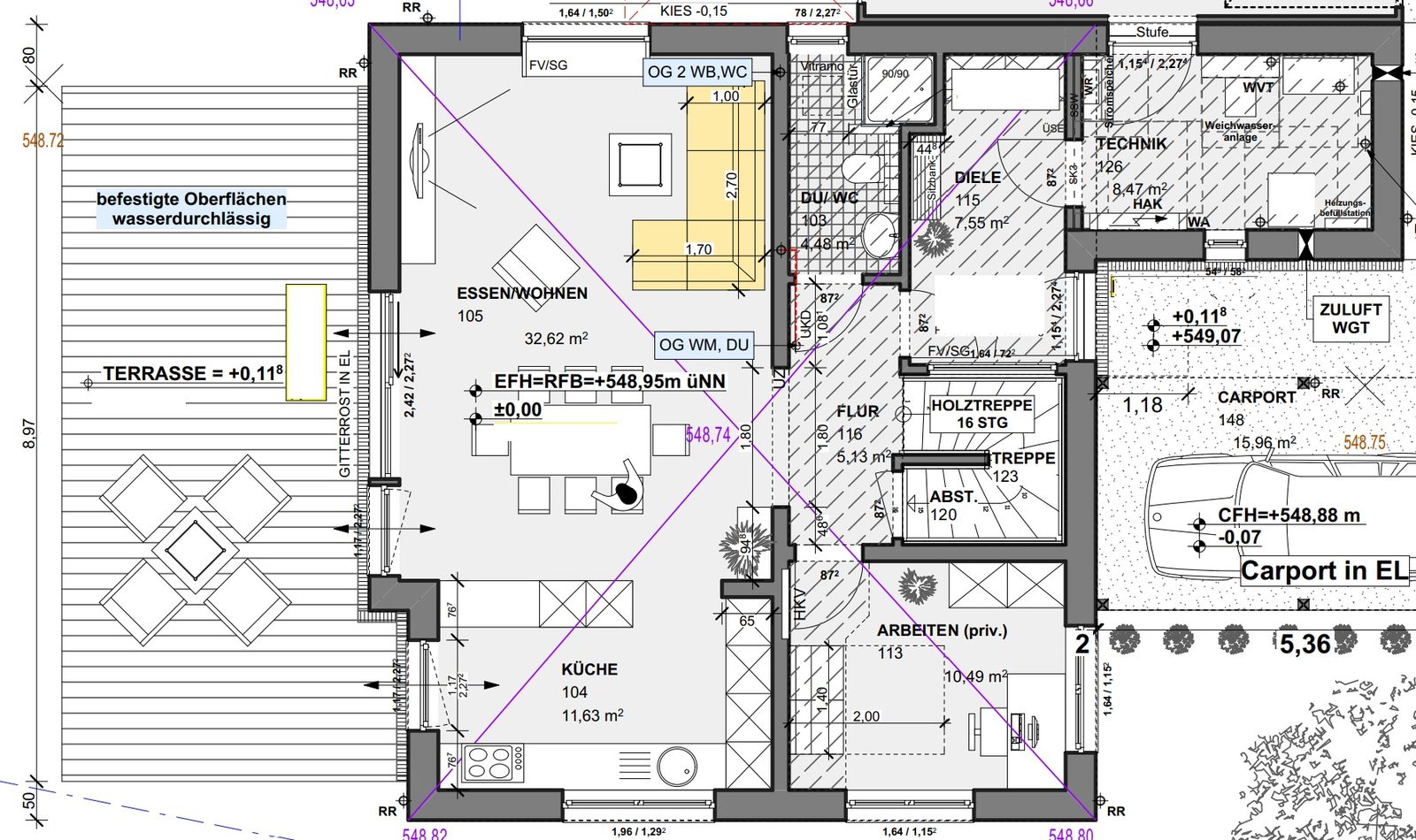 Vorher - 2D-Grundriss einer Wohnung