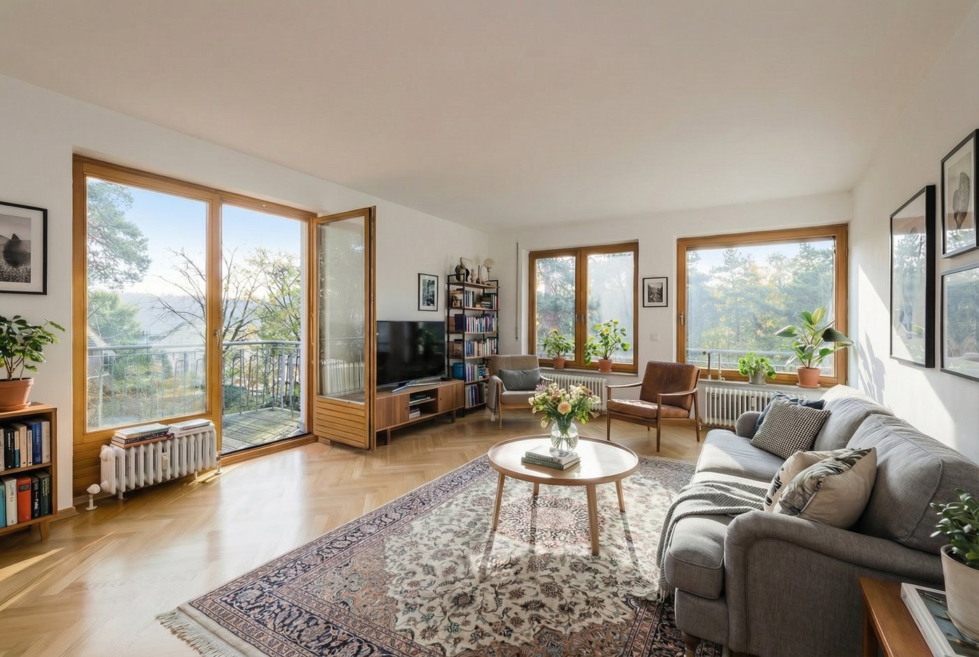 Wohnzimmer nach virtueller Möblierung