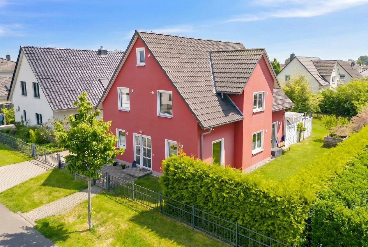 Außenaufnahme nach der Himmel-Korrektur