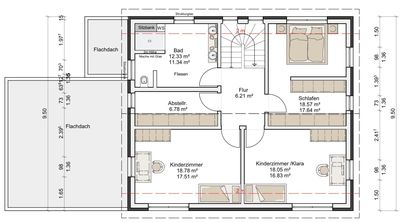 Dachgeschosswohnung mit 3 Zimmern und Bad