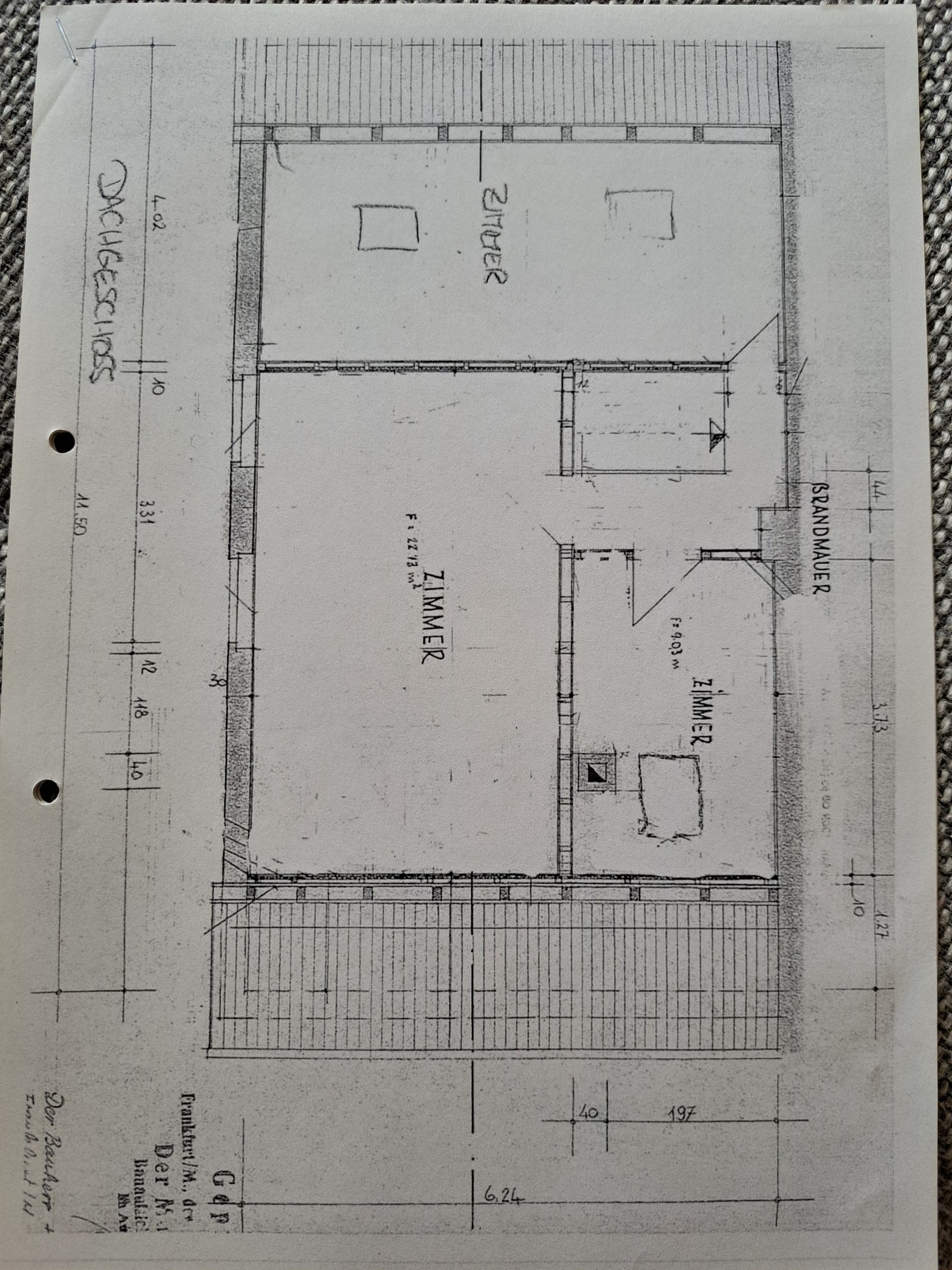 Grundriss - Dachgeschoss-Wohnung mit 3 Zimmern