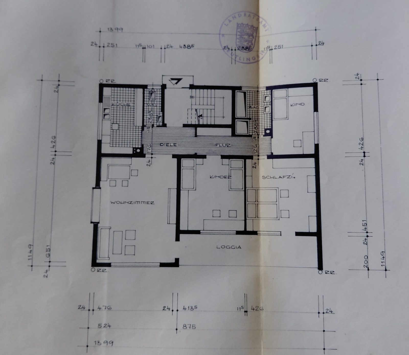 Grundriss - Großzügige 4-Zimmer-Wohnung mit Loggia