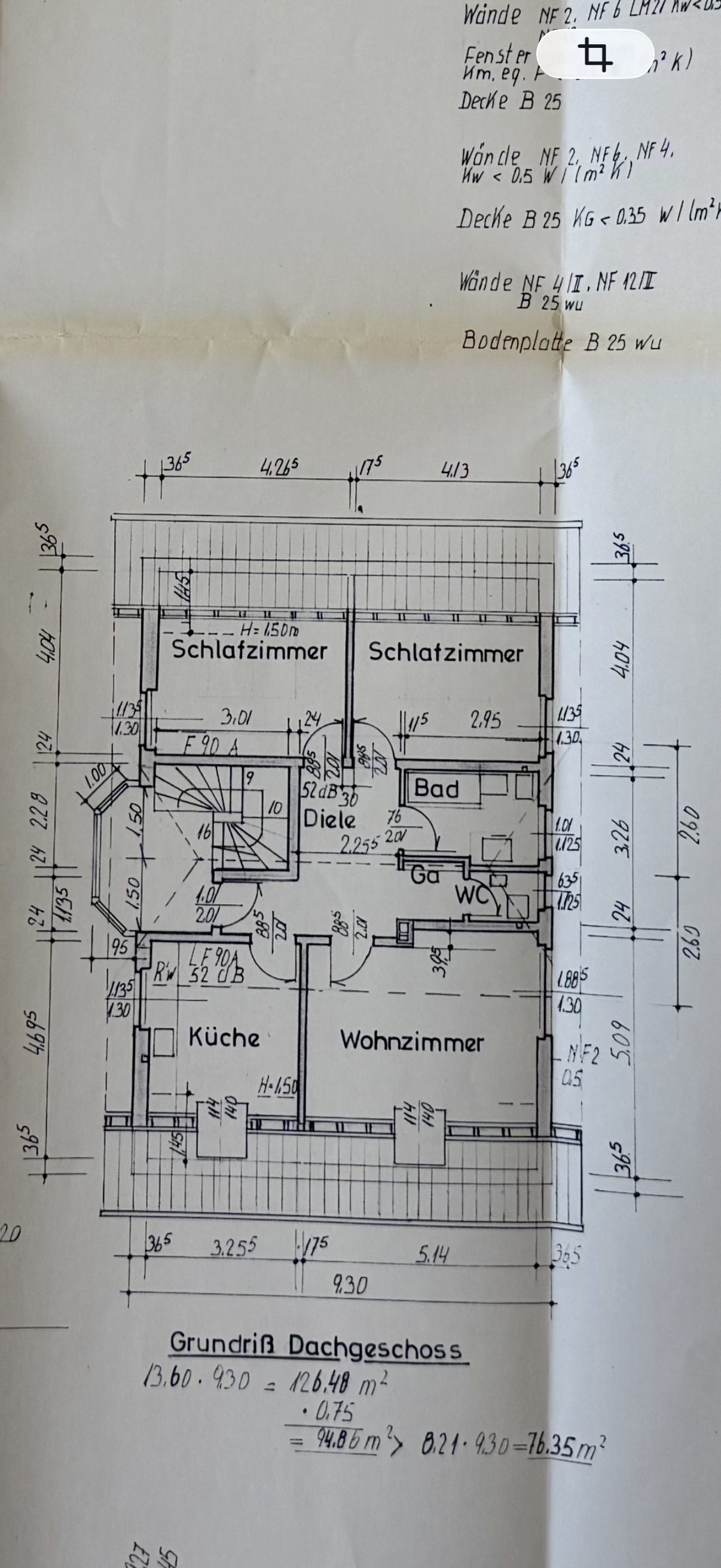 Grundriss - 4-Zimmer-Wohnung im Dachgeschoss