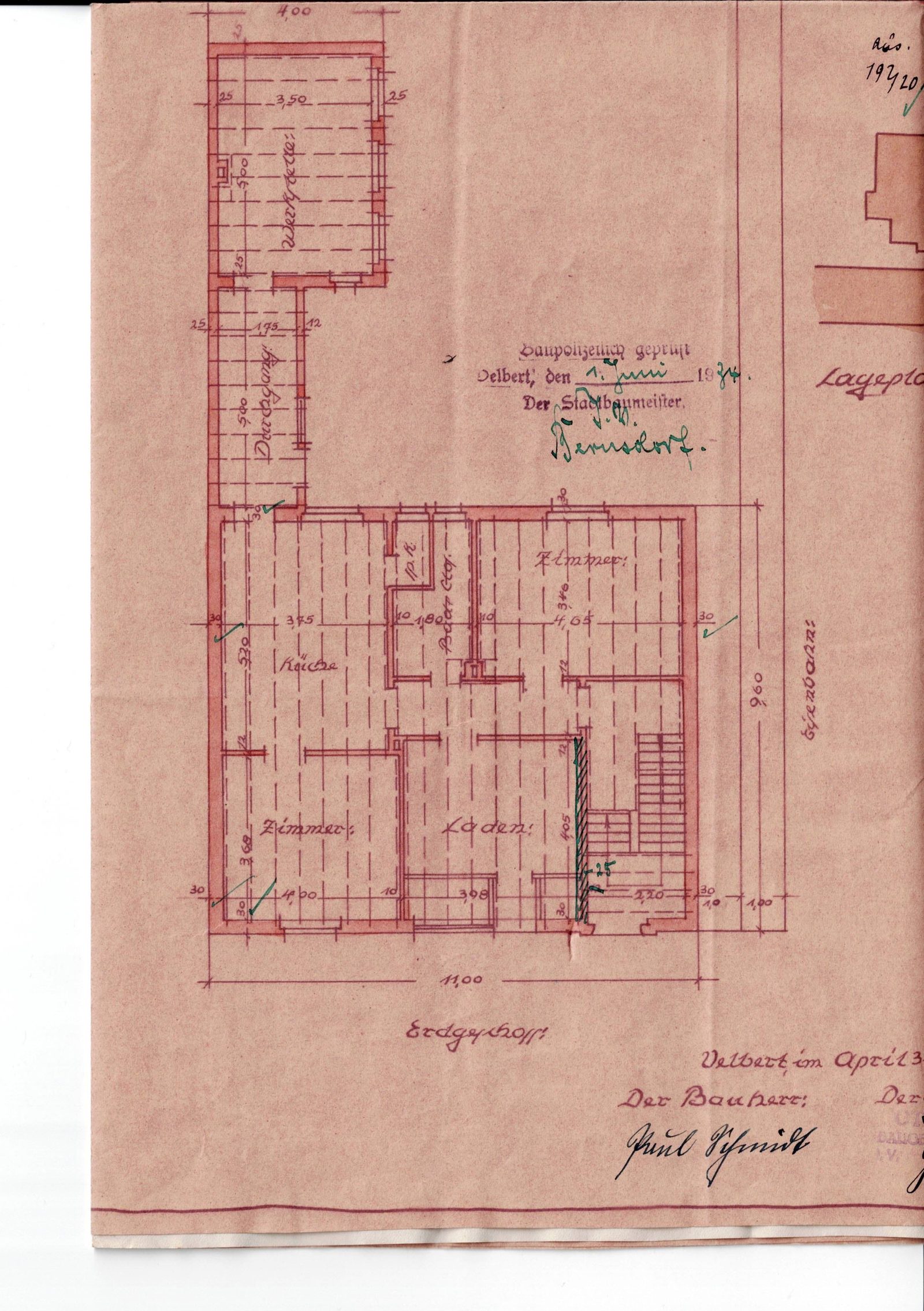 Grundriss - Historisches Erdgeschoss mit Ladenlokal und Werkstatt