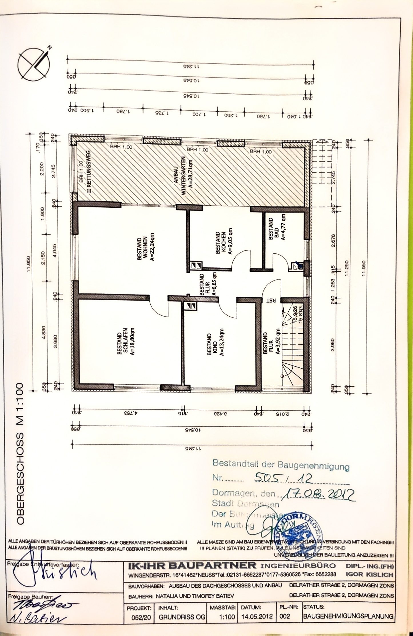 Grundriss - 4-Zimmer-Wohnung mit großem Wintergarten im Obergeschoss