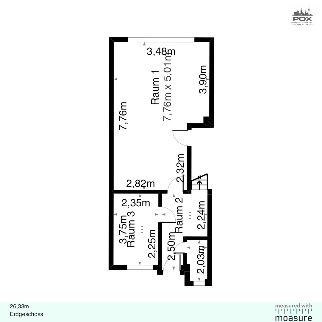 Grundriss - Kompakte 3-Zimmer-Wohnung im Erdgeschoss