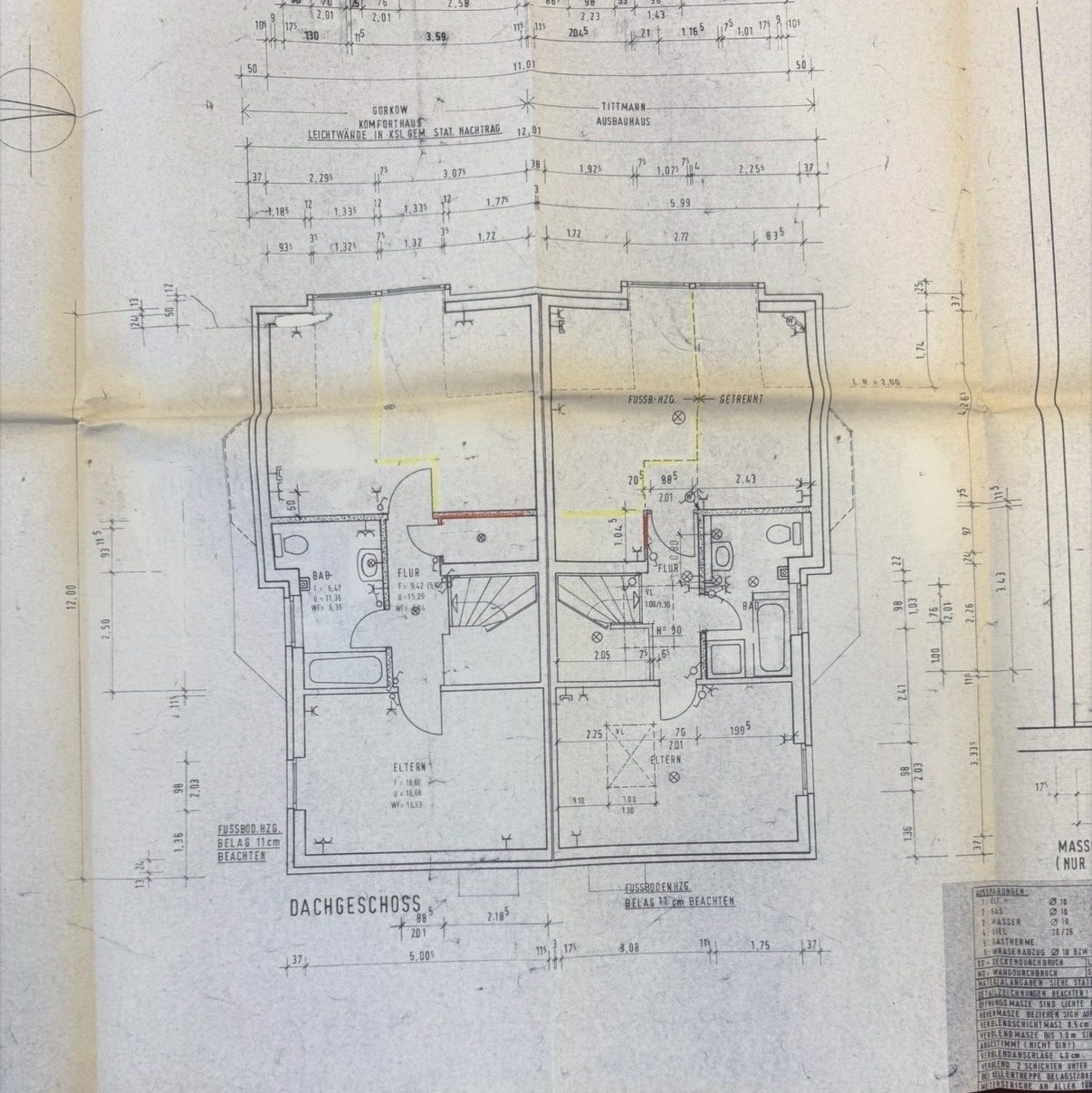 Grundriss - Doppelhaushälfte Dachgeschoss mit zwei Schlafzimmern