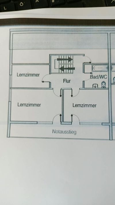 Dachgeschoss-Wohnbereich mit 3 Lernzimmern