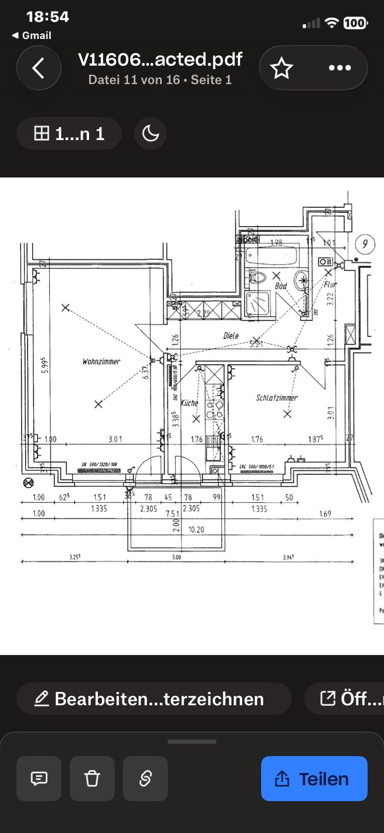 Grundriss - Kompakte 2-Zimmer-Wohnung mit Loggia